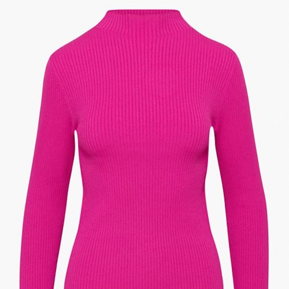 Babaton  AMER SCULPT KNIT MOCKNECK SWEATER GRANITA PINK XS